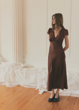 Load image into Gallery viewer, Brown Satin Viv Dress