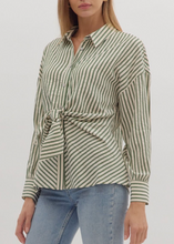 Load image into Gallery viewer, Olive Stripe Top