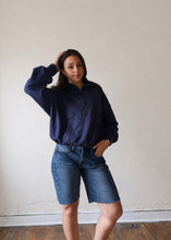 Load image into Gallery viewer, Weekend Getaway Terry Half Zip Hoodie | Navy