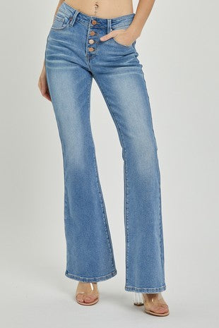 Extended Risen Mid Rise Flare Jean