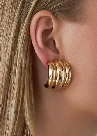 18K Layered Spiral Colton Earrings | Gold