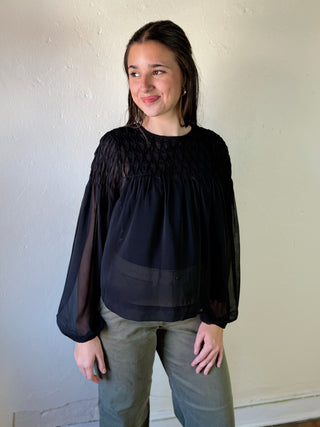 After Dark Smocked Blouse
