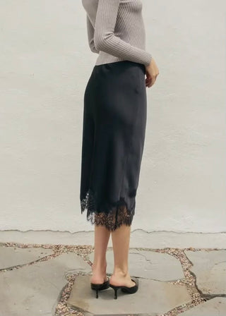 Midnight Muse Satin Skirt