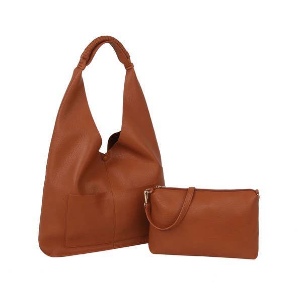 2-in-1 Double Pocket Hobo Shoulder Bag