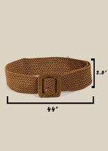 Load image into Gallery viewer, Wooden Square Buckle Braided Belt

