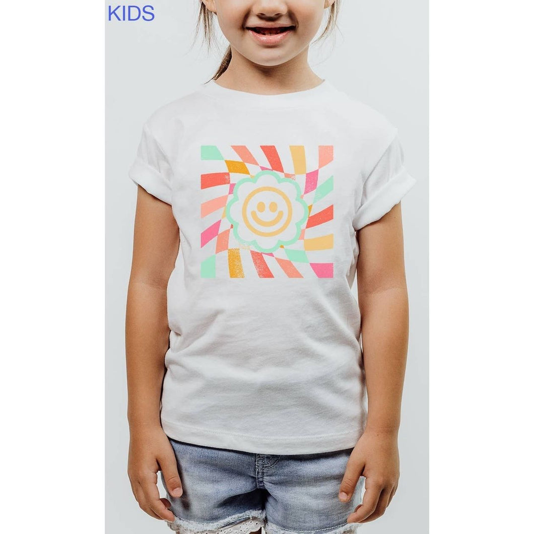 Mini Pastel Smiley Face Graphic Tee