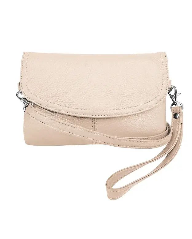 Leather Convertible Crossbody Clutch
