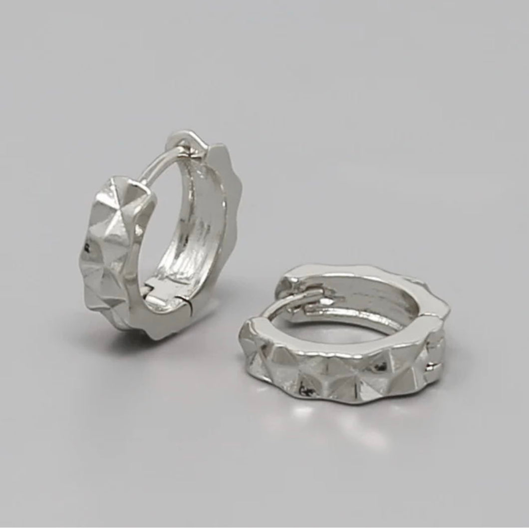 Textured Huggie Hoop Earrings