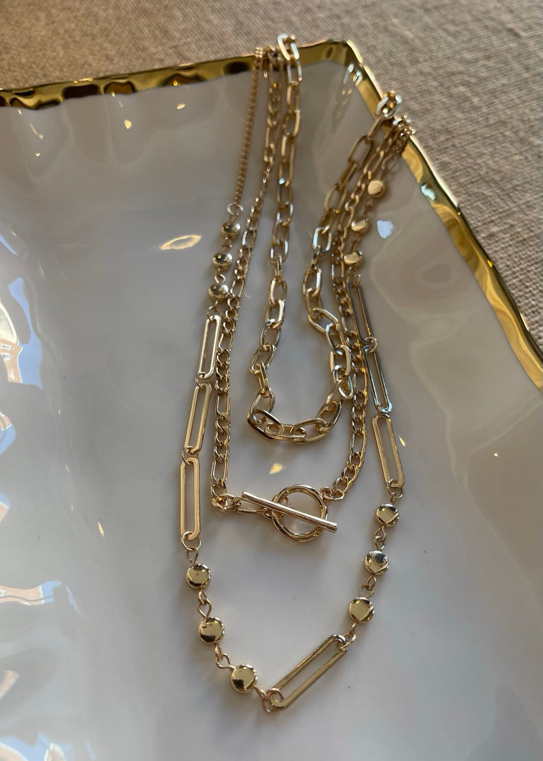 3 Piece Multi Layered Chain Necklace