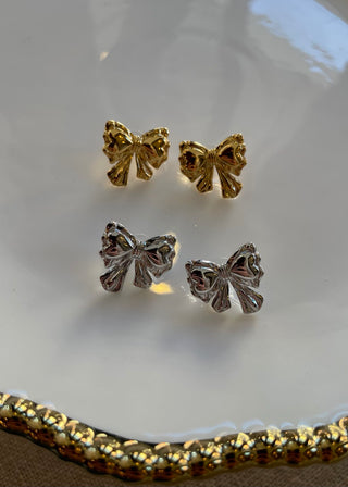 18K Gold Dipped Bow Post Earrings