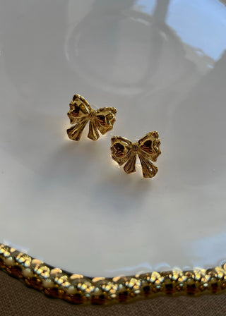18K Gold Dipped Bow Post Earrings