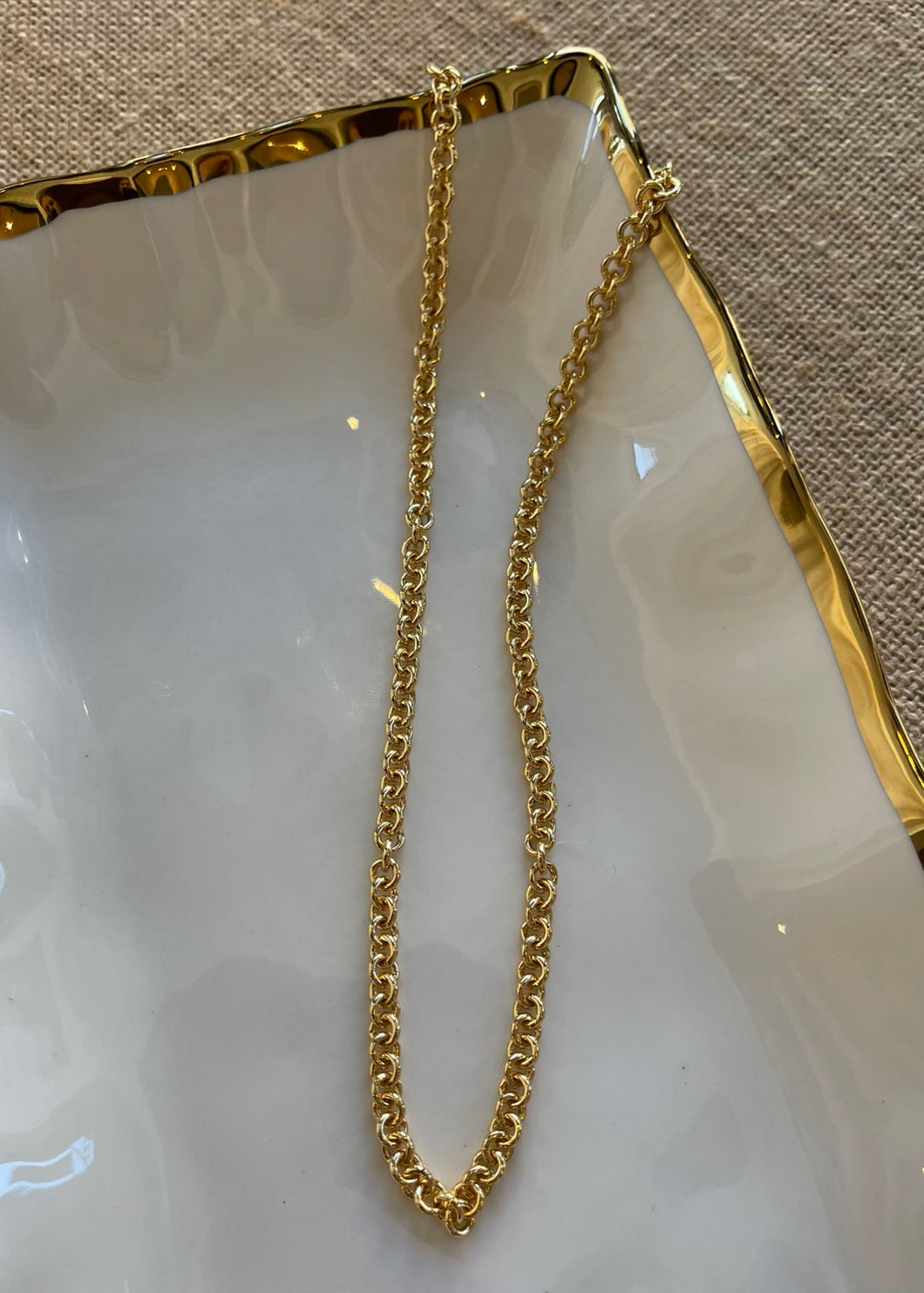 18K Gold Dipped Round Chain Necklace