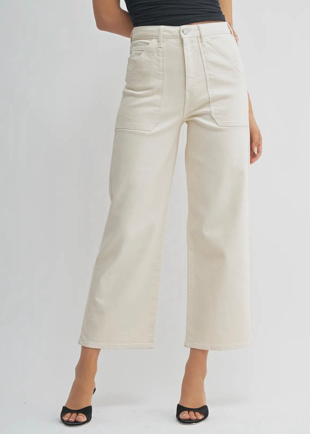 Just Black Denim Cargo Pocket Wide Leg Jean