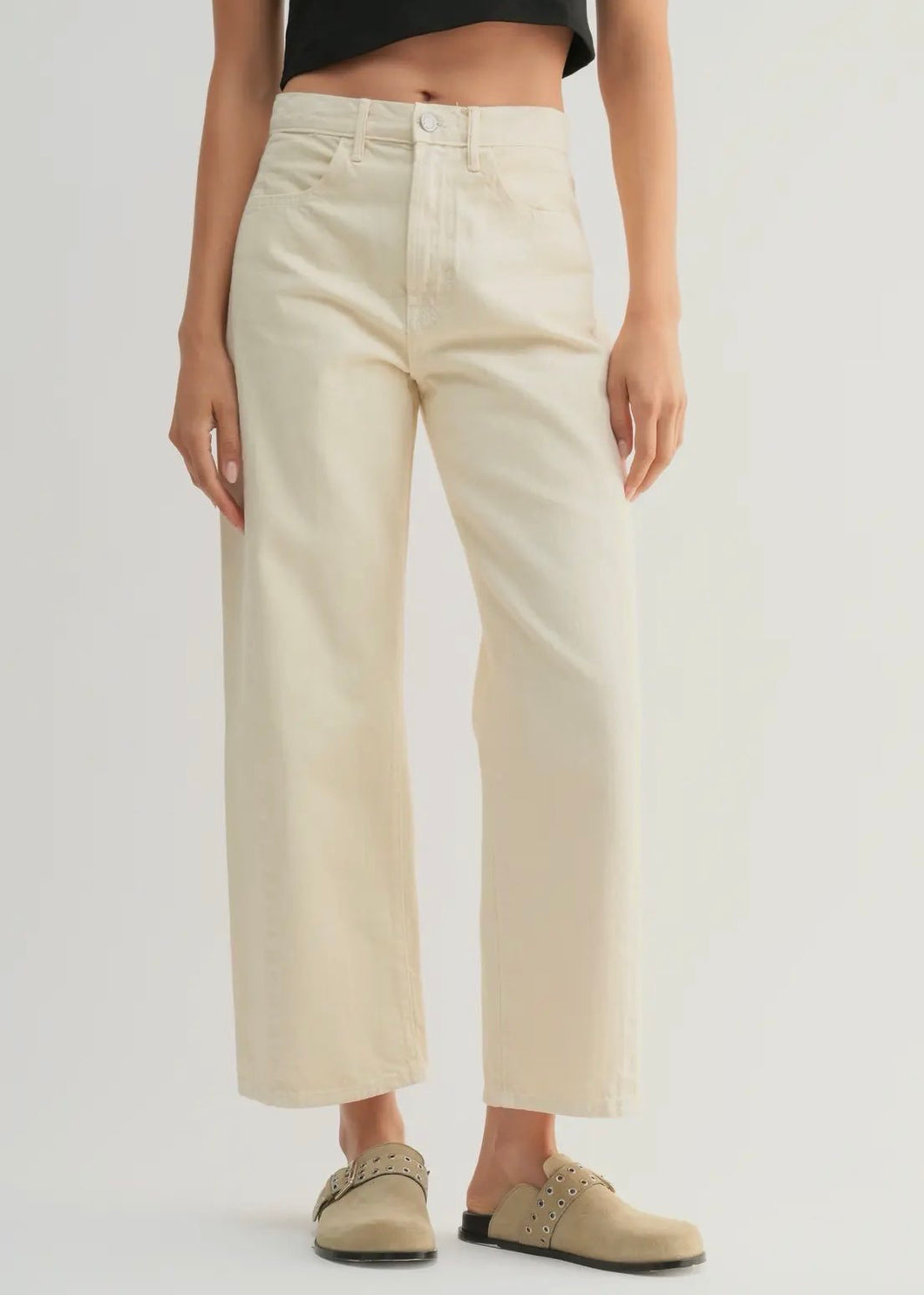 Just Black Cream Barrel Jean