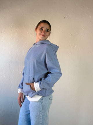 Everyday Striped Hoodie | Blue