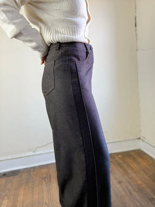 Chocolate Tailored Knit Denim Pants