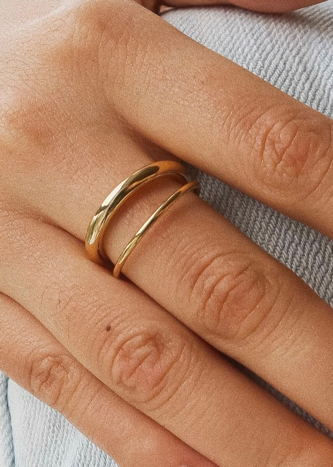 18K Double Band Harvey Ring
