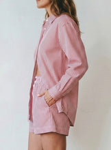 Load image into Gallery viewer, Red Stripe Button Down Shirt
