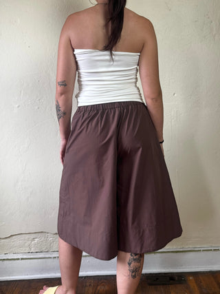 Drawstring Waist Culotte Shorts