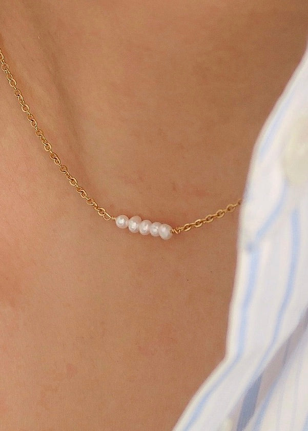 18K Petite Pearl Necklace | Lauren