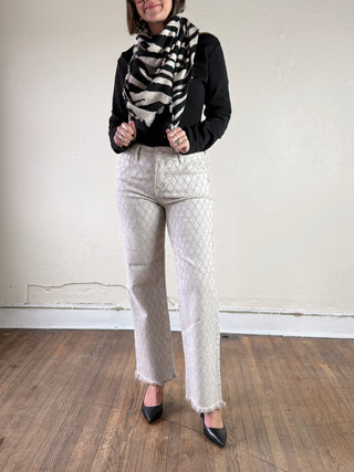 Zebra Print Oversized Square Scarf