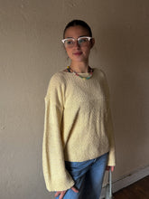 Load image into Gallery viewer, Textured Boat Neck Sweater | Butter Yellow
