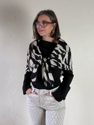 Zebra Print Oversized Square Scarf