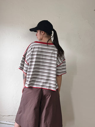 Striped Boxy Short Sleeve Top | Coco