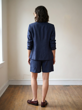 Load image into Gallery viewer, Tailored Woven Blazer| Navy
