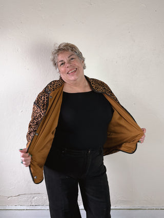 Extended Size Wild Side Leopard Quilted Jacket