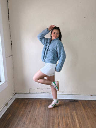 Just Black Denim Crisp Summer White Bermuda Shorts