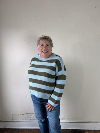 Extended Size Lakeside Stripe Sweater