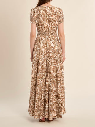 Palm Print Maxi Dress