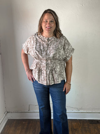 Extended Size Garden Pleat Blouse