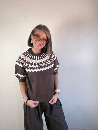 Nordic Muse Short Sleeve Sweater