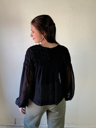 After Dark Smocked Blouse