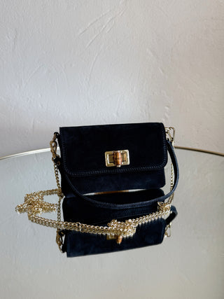 Vicky Suede Bag Black