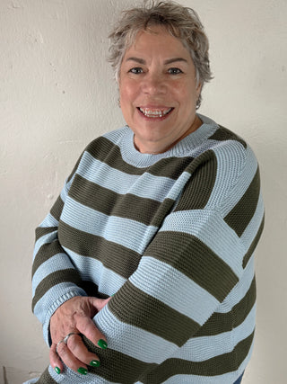 Extended Size Lakeside Stripe Sweater