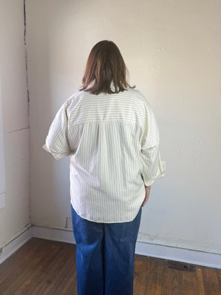 Vintage Stripe Button Down Shirt | Cream