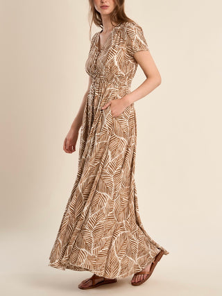 Palm Print Maxi Dress