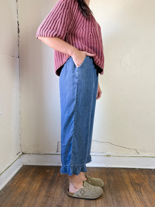 Ruffle Road Denim Capris