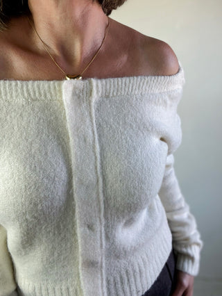 Soft Focus Off Shoulder Cardigan