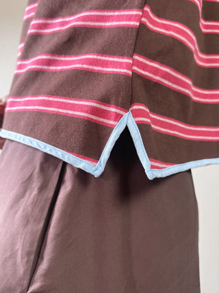 Soft Washed Striped Boxy Top | Mint Chocolate