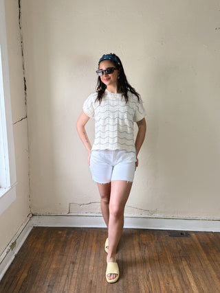 Just Black Denim Crisp Summer White Bermuda Shorts