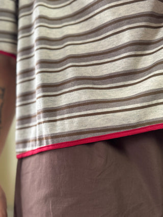 Striped Boxy Short Sleeve Top | Coco