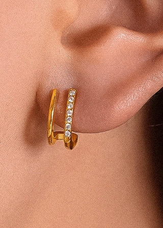 18K Double Hoop Dulce Earrings
