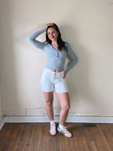 Load image into Gallery viewer, Just Black Denim Crisp Summer White Bermuda Shorts
