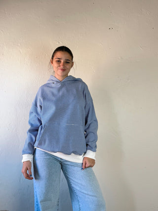 Everyday Striped Hoodie | Blue