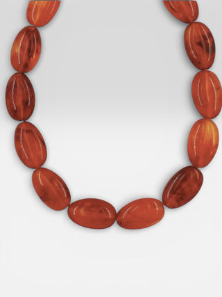 Acetate Oval Bead Link Necklace