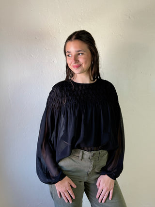 After Dark Smocked Blouse